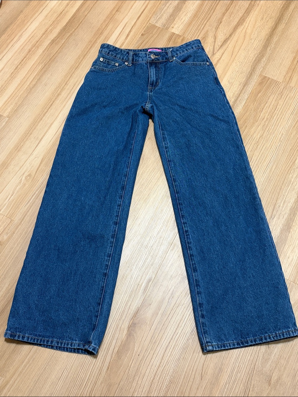 Edikted Blue Wide Leg Jeans Small Relaxed Fit Denim